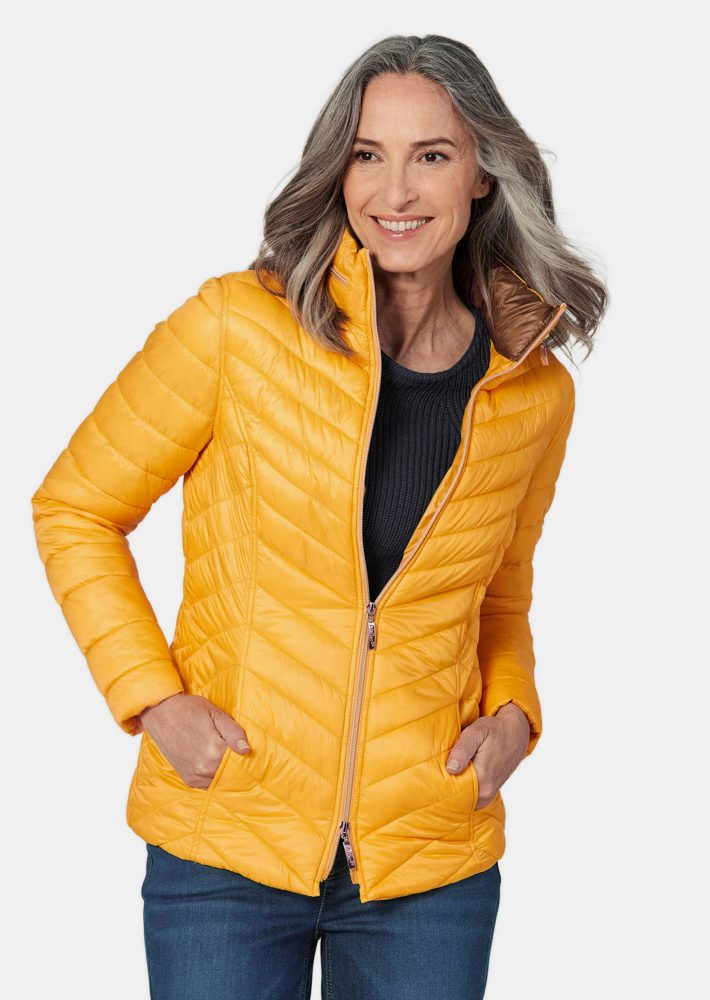 Steppjacke in figurschmeichelnder Optik - honig - Gr. 25 von Goldner Fashion