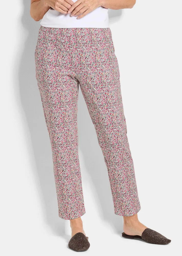 Gemusterte Schlupfhose in Stretch-Qualität - bunt / gemustert - Gr. 255 von Goldner Fashion