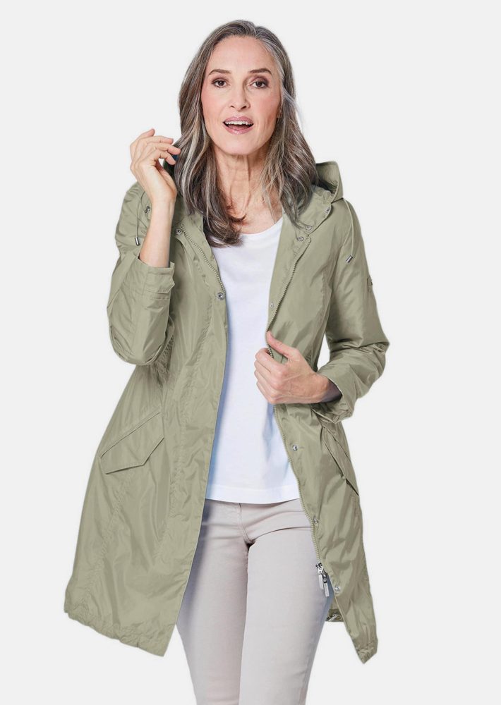 Trendiger leichter Regen Parka aus funktionalem Material - stein - Gr. 23 von Goldner Fashion