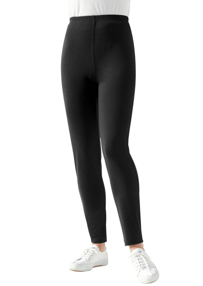 Stretch-Leggings aus gekämmter Baumwolle - schwarz - Gr. 19 von Goldner Fashion