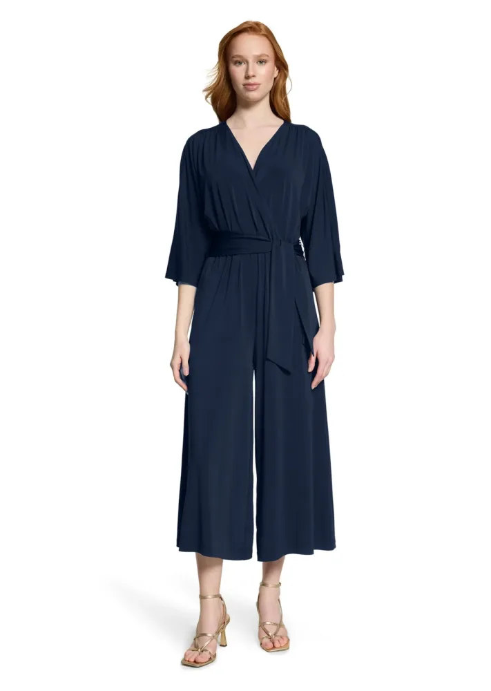 Slinky-Overall mit V-Ausschnitt - dunkelblau - Gr. 42 von Goldner Fashion