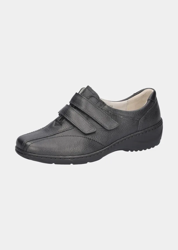 Halbschuhe mit verstellbarem Klettverschluss - schwarz - Gr. 38 von Goldner Fashion