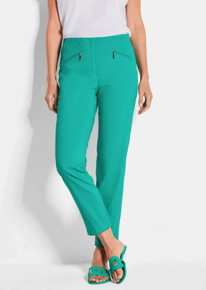 7/8-Bengalinhose LOUISA - grün - Gr. 40 von Goldner Fashion