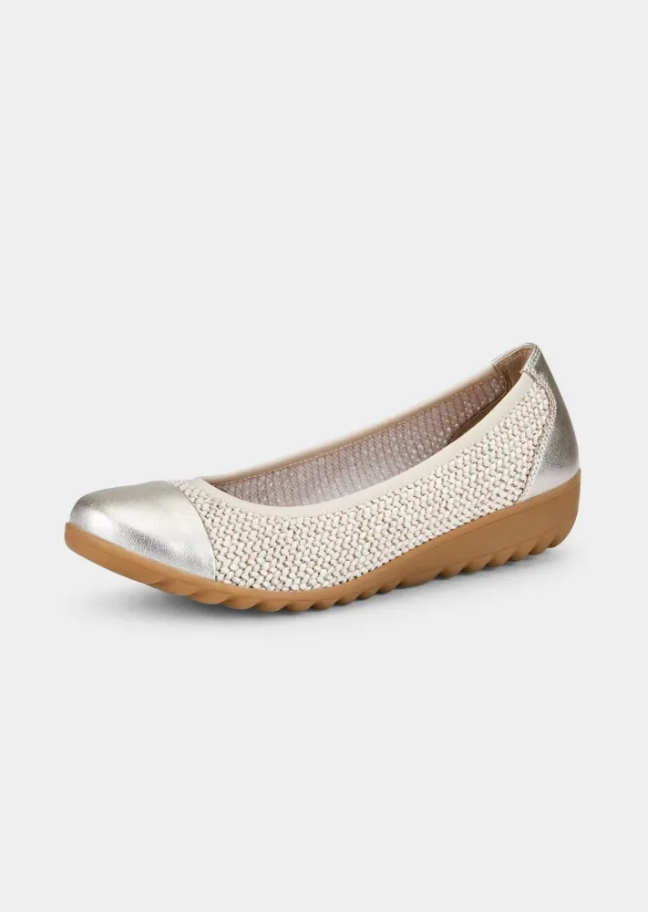 Ballerina in Strickoptik - stein / metallic - Gr. 37 von Goldner Fashion