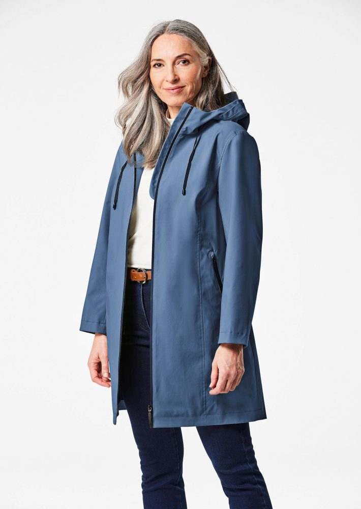 Wasserdichte Funktionsjacke mit Reflektoren - rauchblau - Gr. 20 von Goldner Fashion