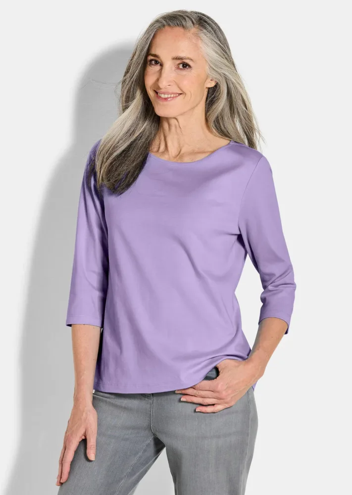 Basic-Shirt aus Interlock-Jersey - flieder - Gr. 24 von Goldner Fashion