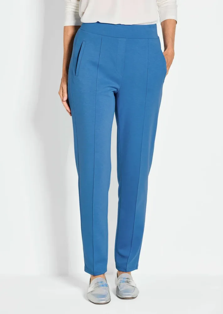 Weite Hose SARA aus Viskose-Jersey - blau - Gr. 22 von Goldner Fashion