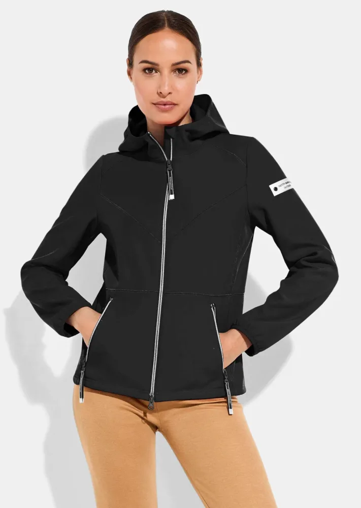 Flauschige Softshell-Jacke - marine - Gr. 46 von Goldner Fashion