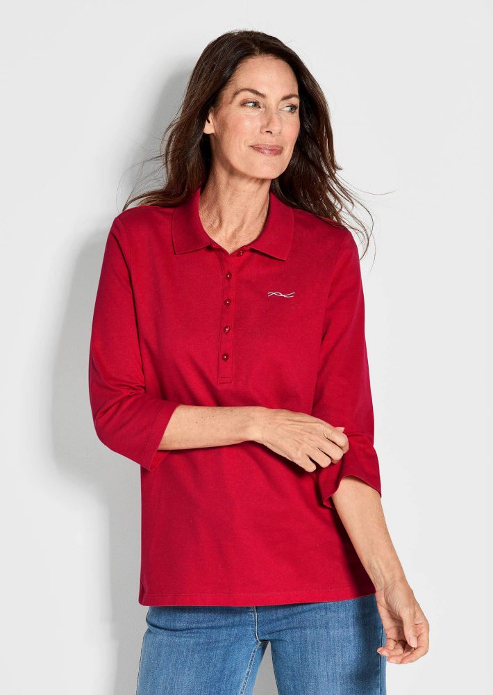 Poloshirt in hochwertiger Pikee-Qualität - rot - Gr. 40 von Goldner Fashion