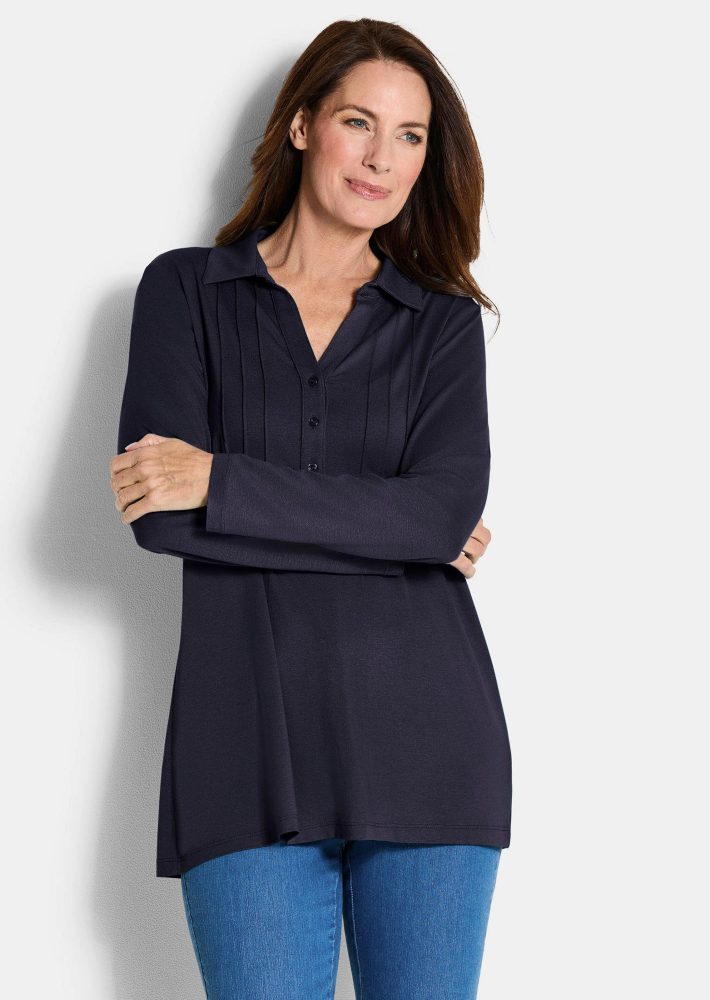 Tunika aus Viskose-Jersey - marine - Gr. 21 von Goldner Fashion