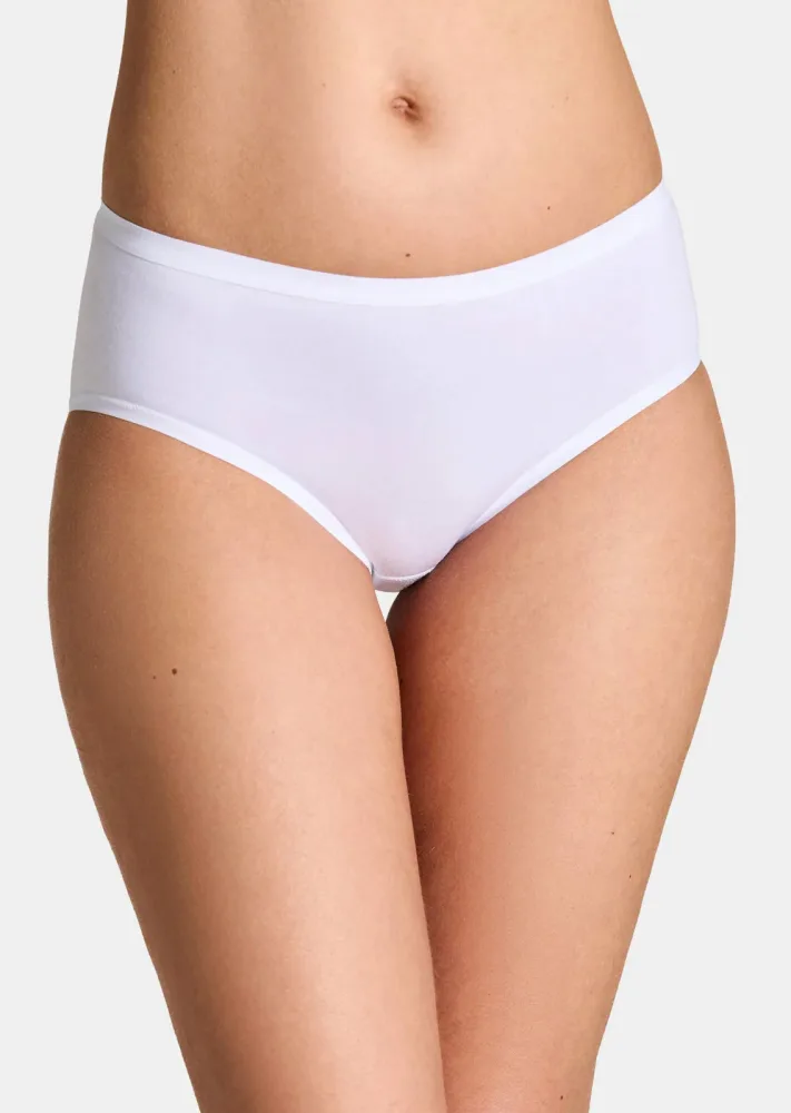 Baumwoll-Taillenslip mit Elasthan im 2er-Pack - weiss - Gr. 44 von Goldner Fashion