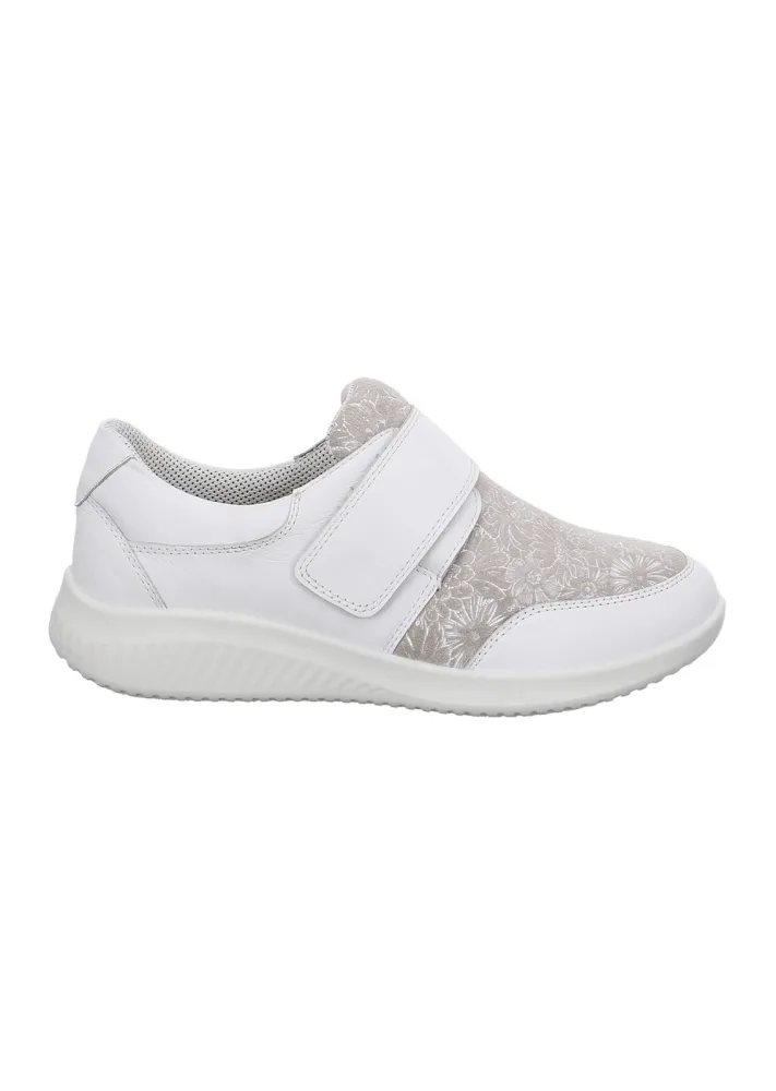 Hallux-Slipper mit Klettverschluss - cremeweiss / gemustert - Gr. 38 von Goldner Fashion