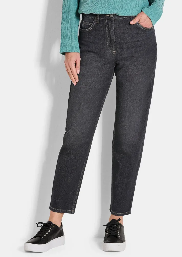 Mom Jeans SARA aus Baumwoll-Stretch - schwarz - Gr. 38 von Goldner Fashion