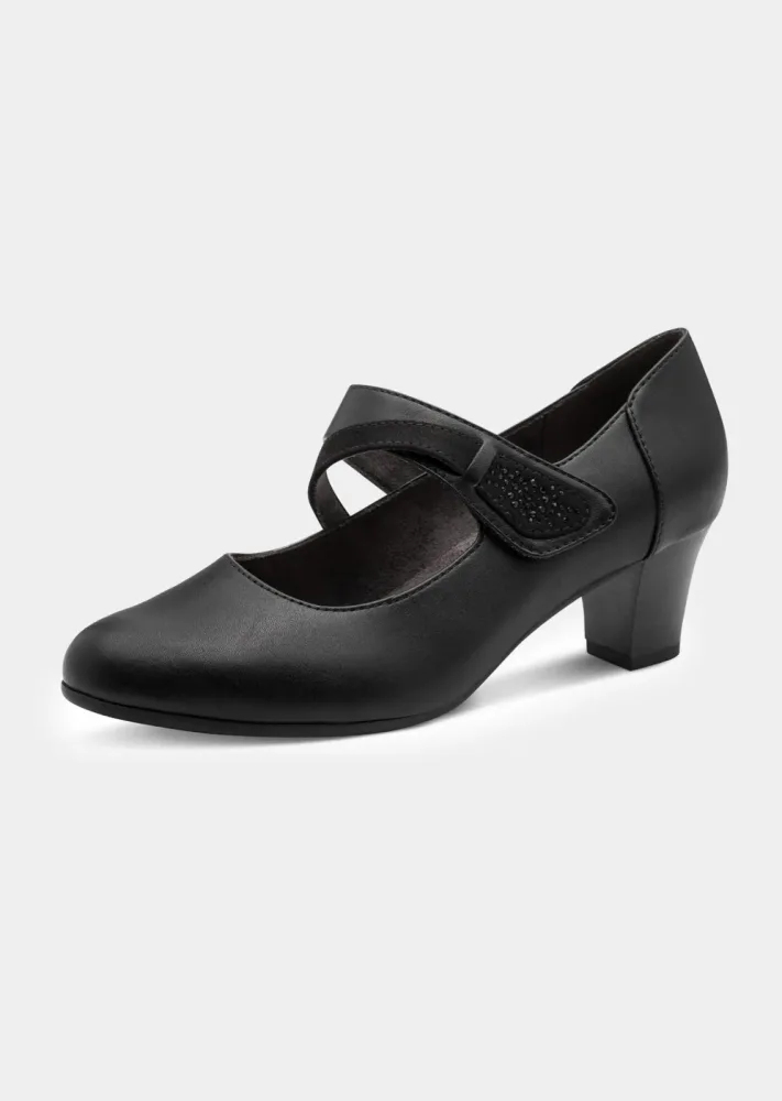 Pumps mit Klett-Riemchen - schwarz - Gr. 42 von Goldner Fashion