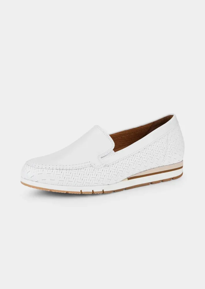 Slipper in Flechtoptik - weiss - Gr. 5 von Goldner Fashion