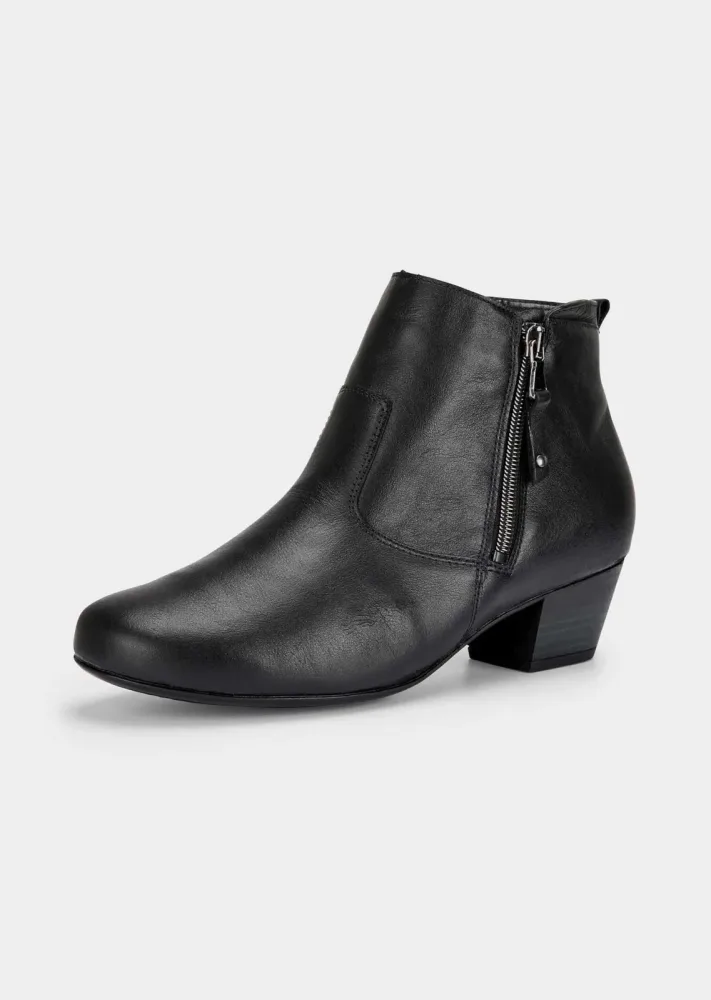 Stiefeletten aus Nappaleder mit Reissverschluss - schwarz - Gr. 36 von Goldner Fashion