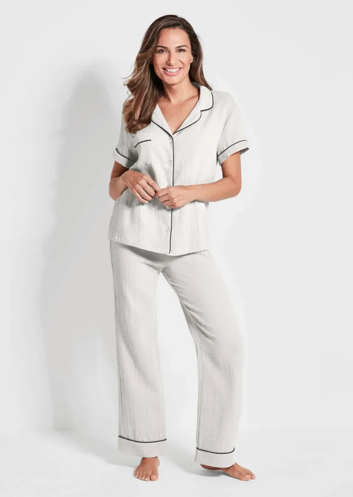 Musselin-Pyjama - cremeweiss - Gr. 20 von Goldner Fashion