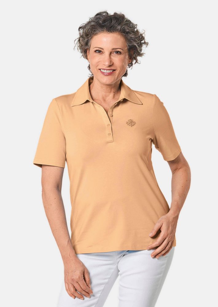 Stretchbequemes Poloshirt - pfirsich - Gr. 19 von Goldner Fashion
