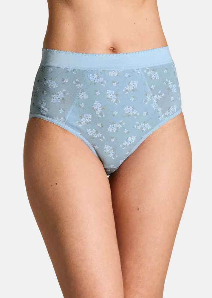 Baumwoll-Bauchwegslip im Mehrfachpack - hellblau / weiss - Gr. 38 von Goldner Fashion