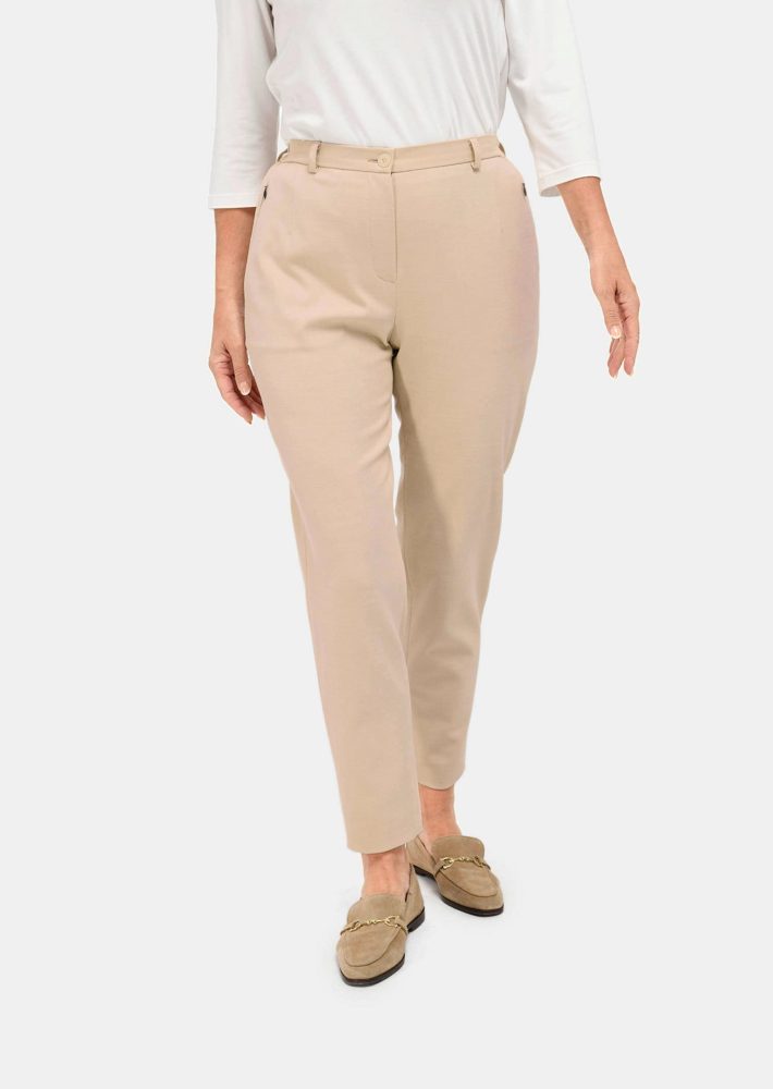 Trageangenehme Rippenhose Comfort-Schnitt - beige - Gr. 21 von Goldner Fashion