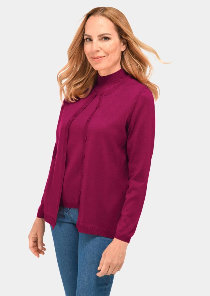 Pflegeleichtes Basic-Strickset - beere - Gr. 19 von Goldner Fashion