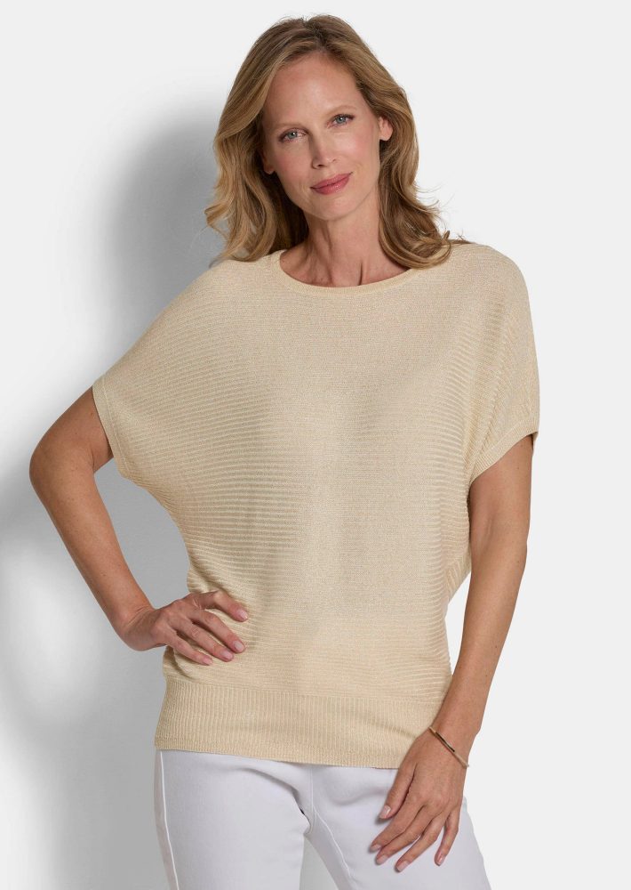 Edler Strickpullover mit Glanzgarn - cremeweiss - Gr. 20/21 von Goldner Fashion