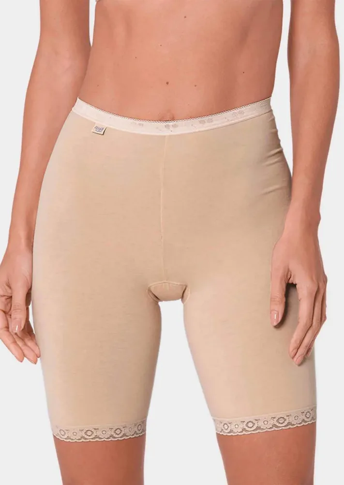Langbeinschlüpfer mit Spitze - caramel - Gr. 40 von Goldner Fashion