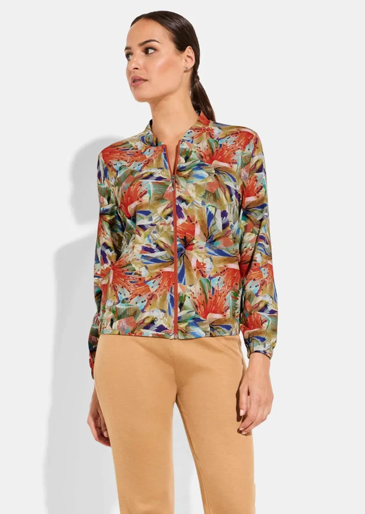 Blouson aus Viskose-Jersey - bunt / gemustert - Gr. 21 von Goldner Fashion