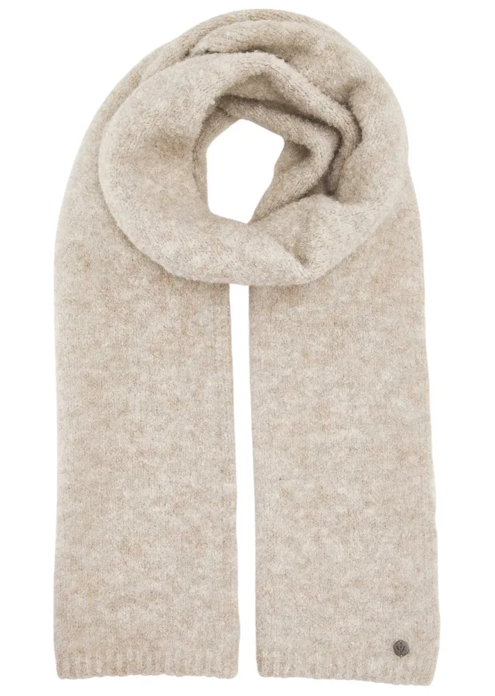 Langer Schal mit Schurwolle - beige - Gr. Einheitsgröße von Goldner Fashion