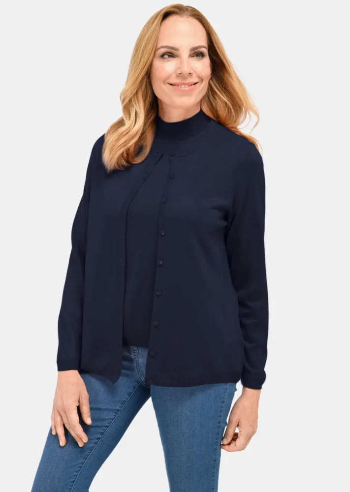 Pflegeleichtes Basic-Strickset - marine - Gr. 21 von Goldner Fashion