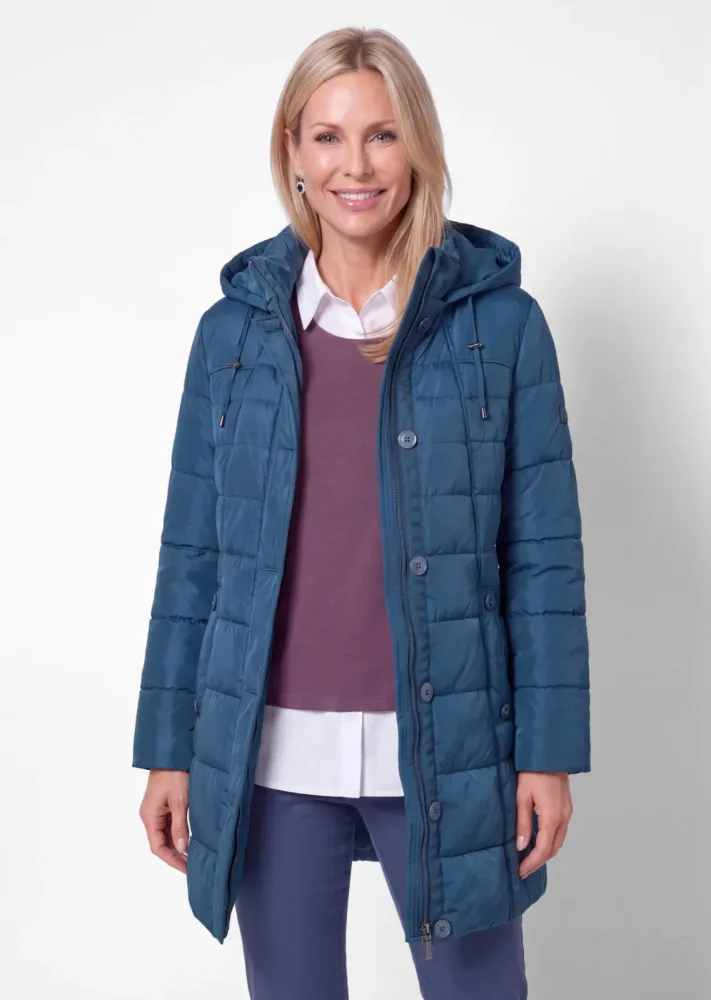 Steppmantel in leichter A-Linie - dunkelblau - Gr. 21 von Goldner Fashion