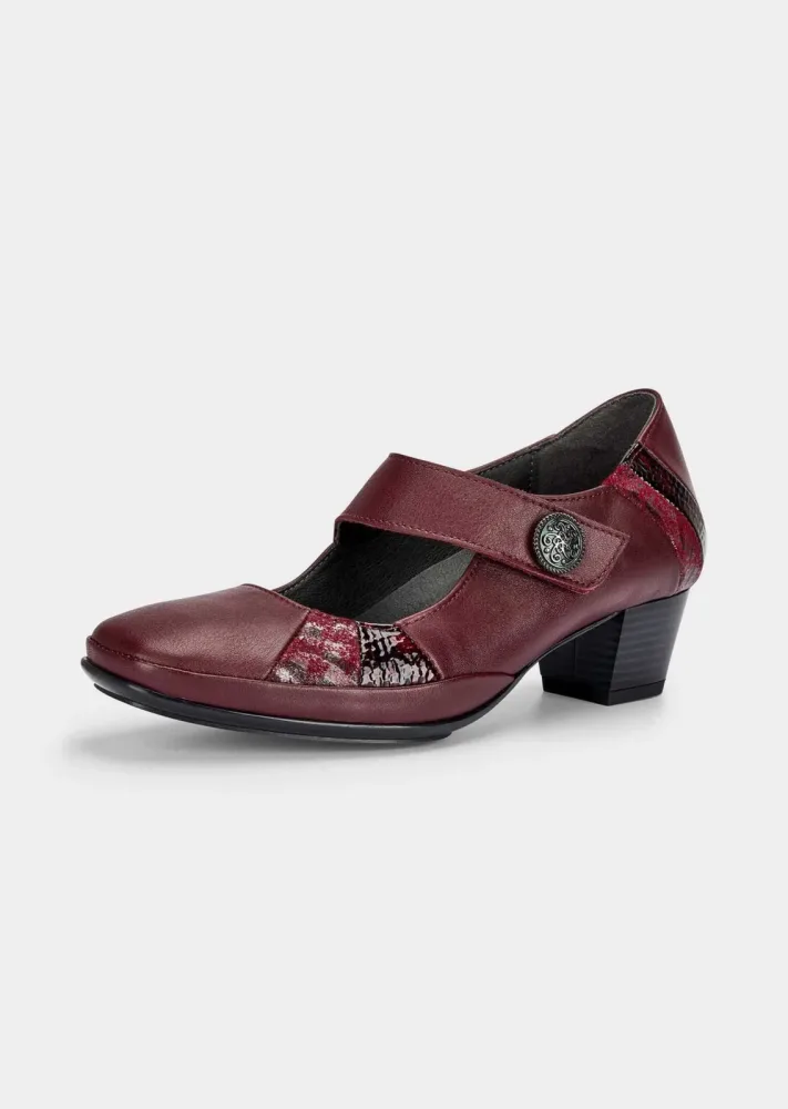Pumps mit Klettverschluss - bordeaux - Gr. 36 von Goldner Fashion