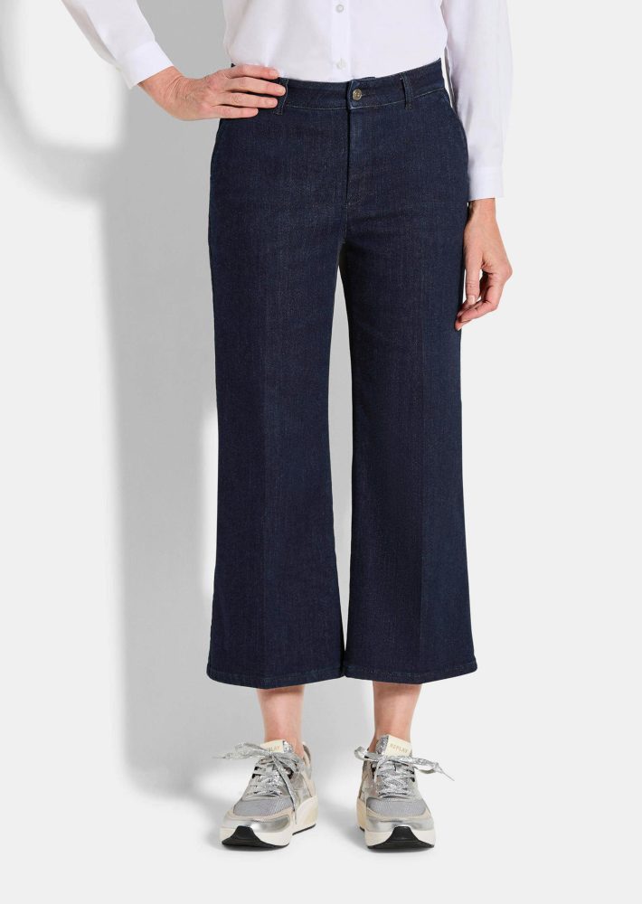 Jeans-Culotte VERA mit Bügelfalten - dunkelblau - Gr. 195 von Goldner Fashion