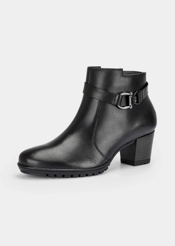 Stiefeletten aus Glattleder mit Zierelement - schwarz - Gr. 36 von Goldner Fashion