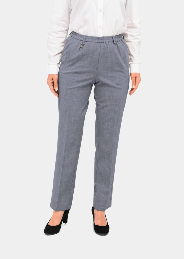 Trevira-Schlupfhose CARLA mit Schurwolle - grau / méliert - Gr. 21 von Goldner Fashion