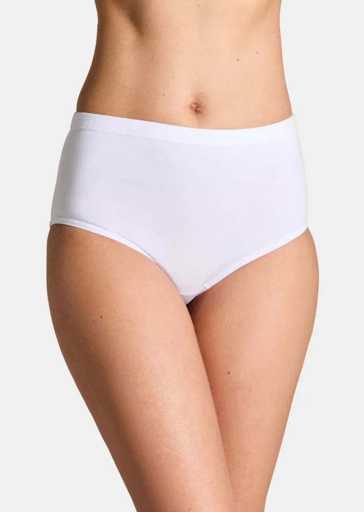 Baumwoll-Taillenslip im Mehrfachpack - weiss - Gr. 36 von Goldner Fashion