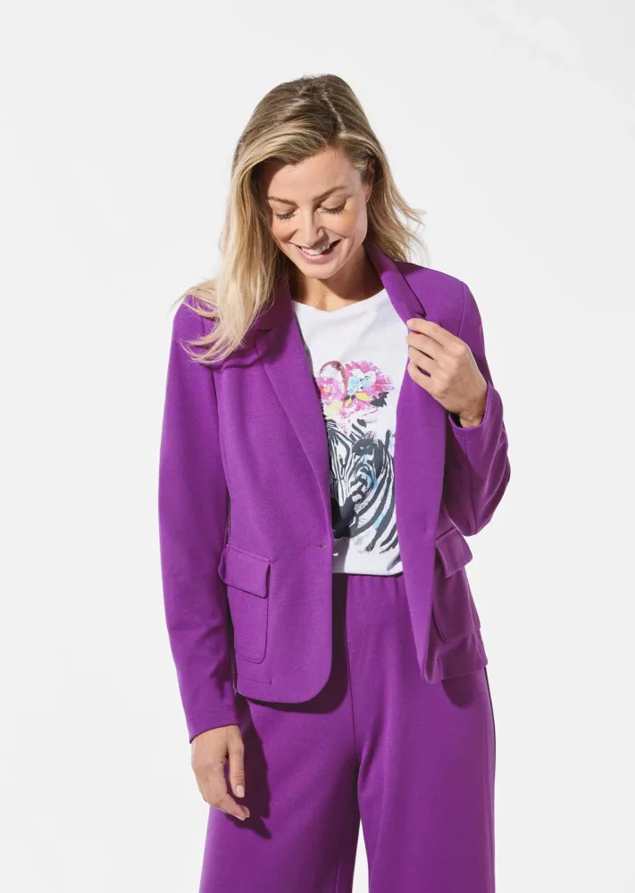 Jersey-Blazer - aubergine - Gr. 25 von Goldner Fashion