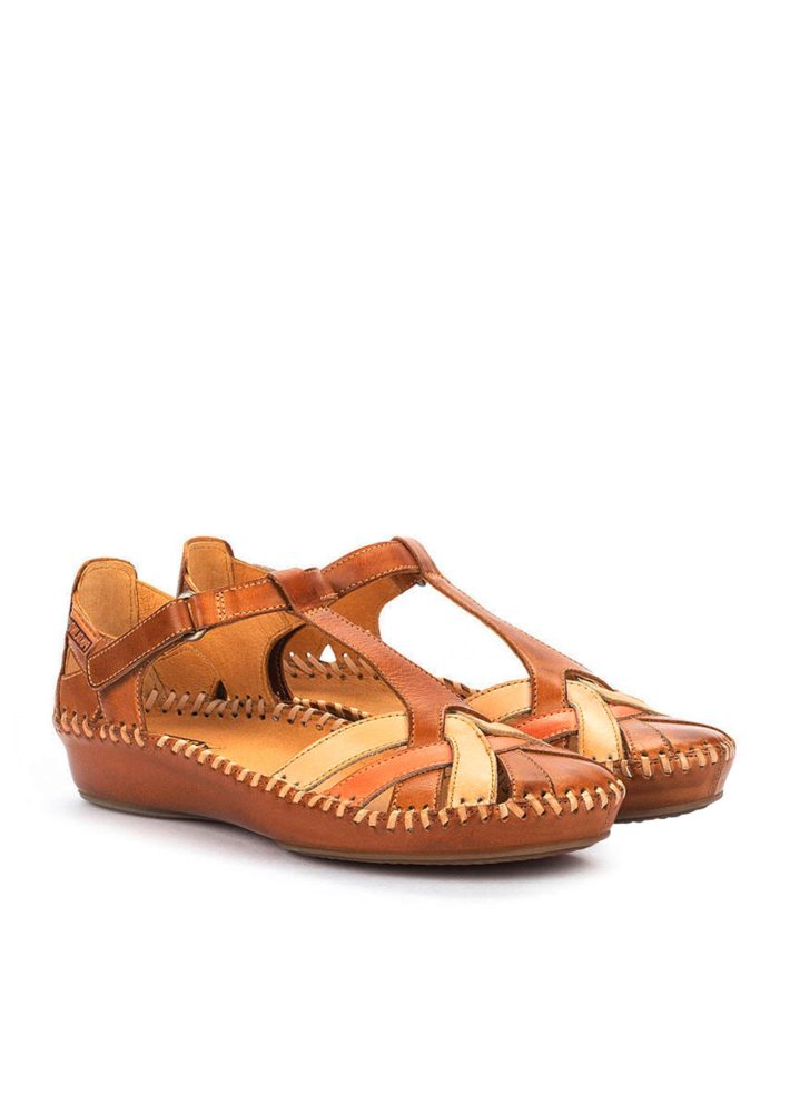 Sandale mit verstellbarem Klettriemen - braun - Gr. 36 von Goldner Fashion