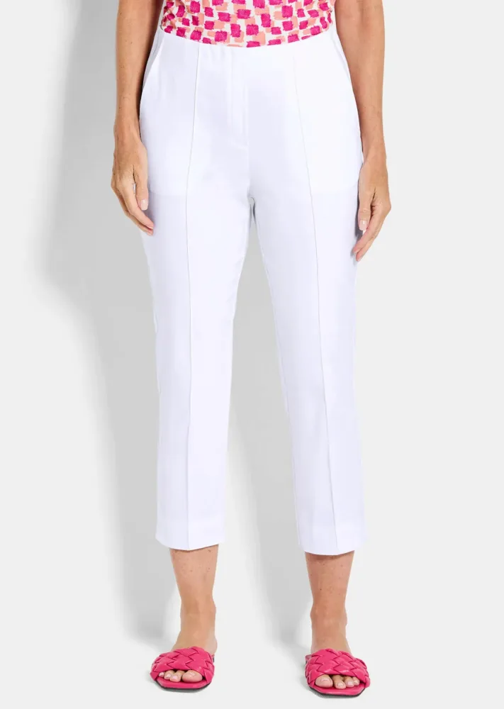 7/8-Bengalinhose BELLA mit Biesen - weiss - Gr. 22 von Goldner Fashion