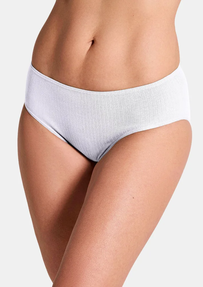 Baumwoll-Hüftslip im Doppelpack - weiss - Gr. 38 von Goldner Fashion