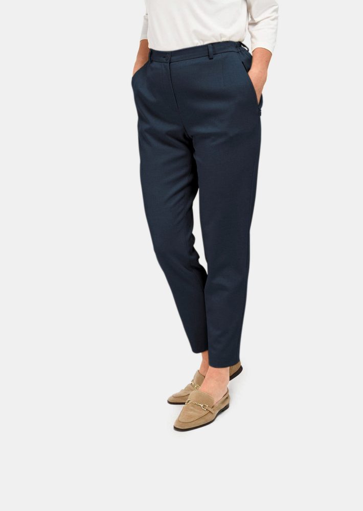 Trageangenehme Rippenhose Comfort-Schnitt - marine - Gr. 27 von Goldner Fashion
