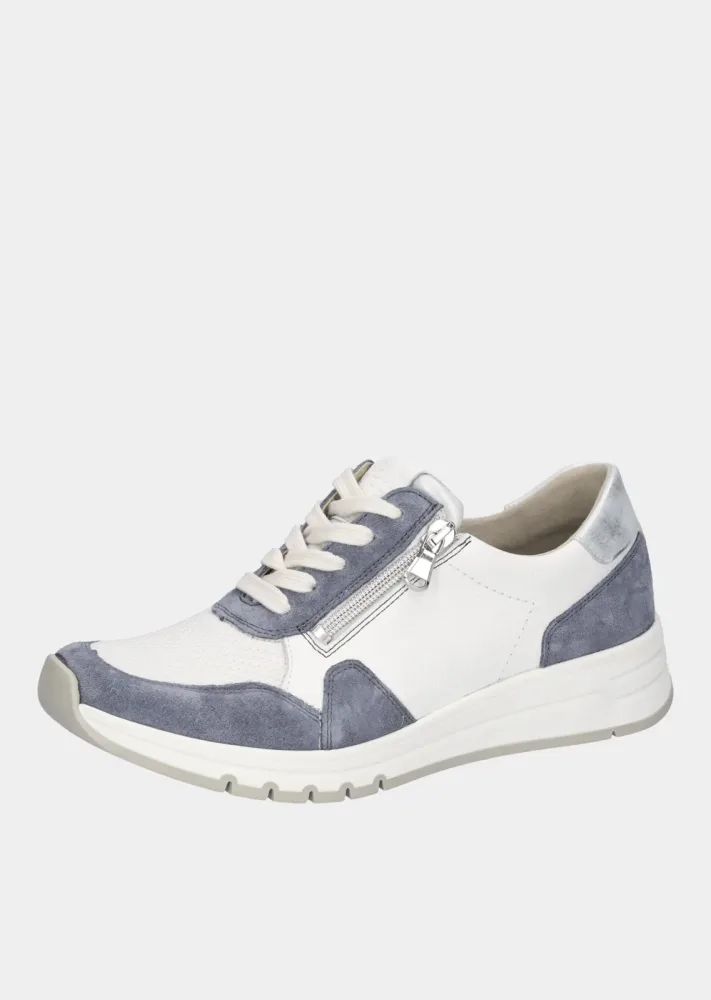 Sneaker mit Reissverschluss - blau / weiss - Gr. 6 von Goldner Fashion