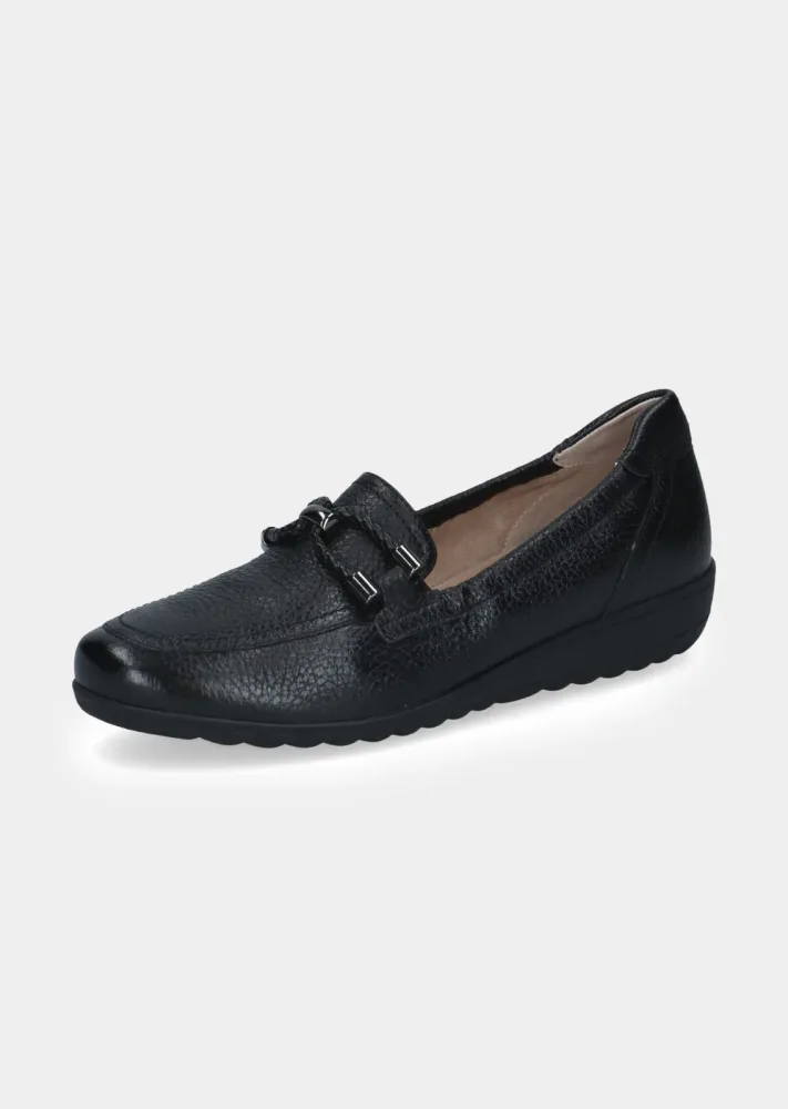 Slipper aus Hirschleder mit Schmuckelement - schwarz - Gr. 37 von Goldner Fashion