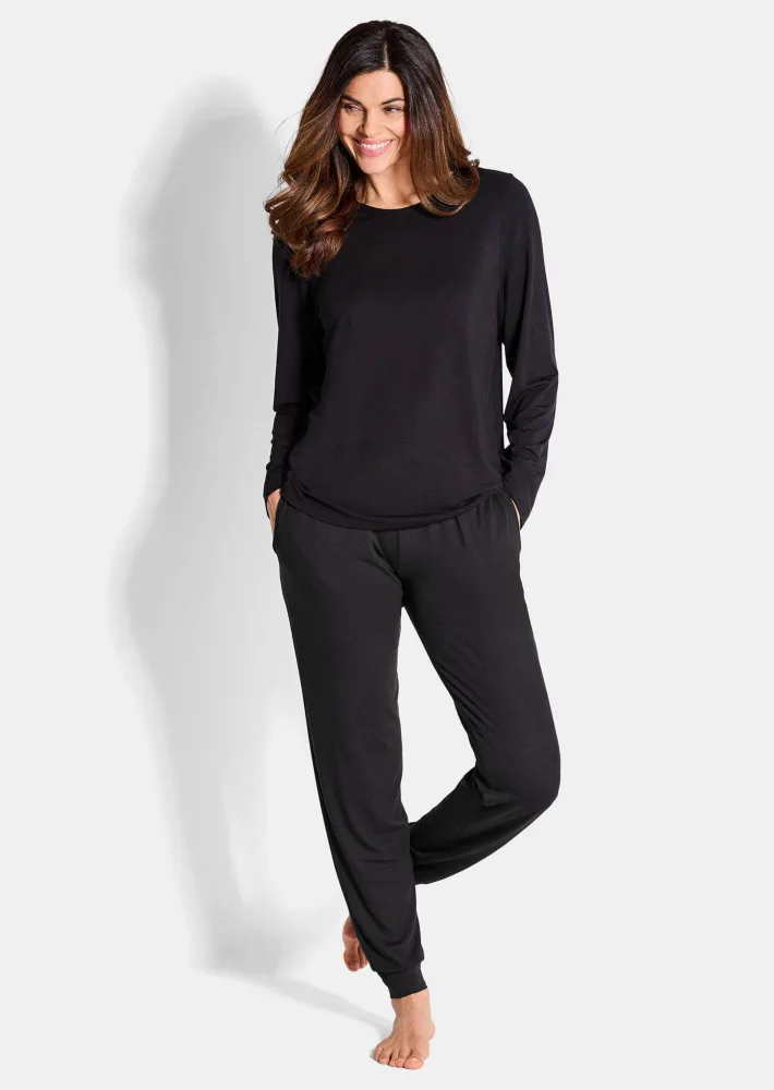 Weiches Loungewear-Set - schwarz - Gr. 40 von Goldner Fashion