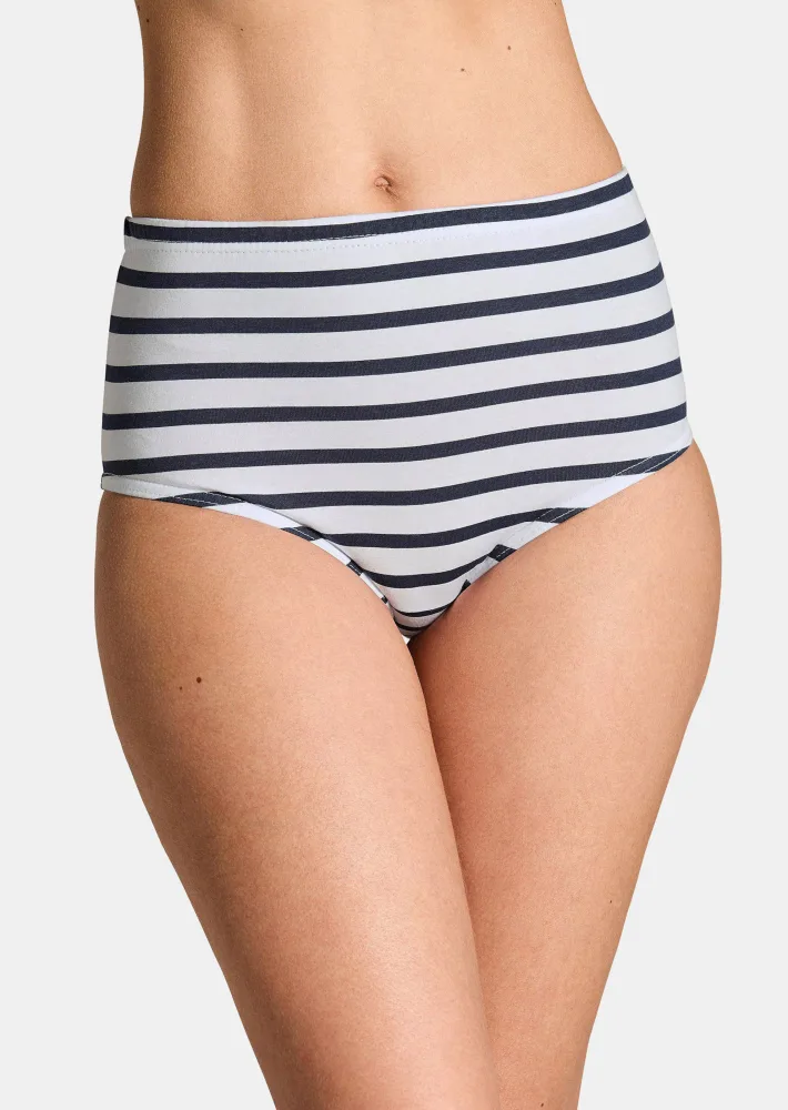Baumwoll-Hüftslip im Mehrfachpack - weiss / marine - Gr. 40 von Goldner Fashion