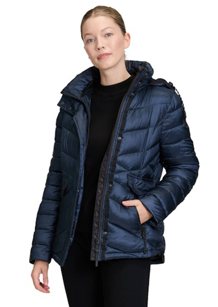 Dick wattierte Steppjacke aus Kunstdaune - dunkelblau - Gr. 42 von Goldner Fashion