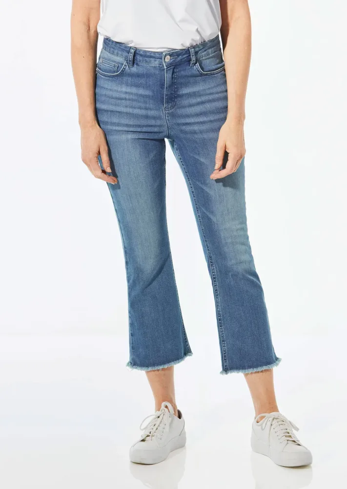 Jeans CARLA mit ausgestelltem Bein - blau - Gr. 205 von Goldner Fashion
