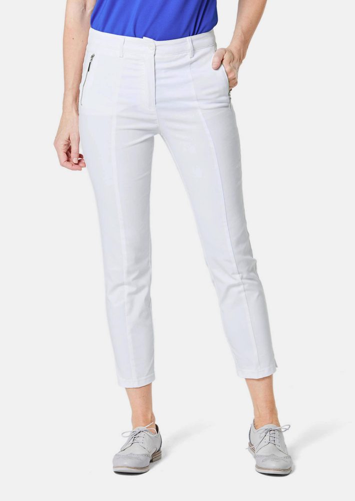 Elastische Hose mit extra Nähten - weiss - Gr. 19 von Goldner Fashion