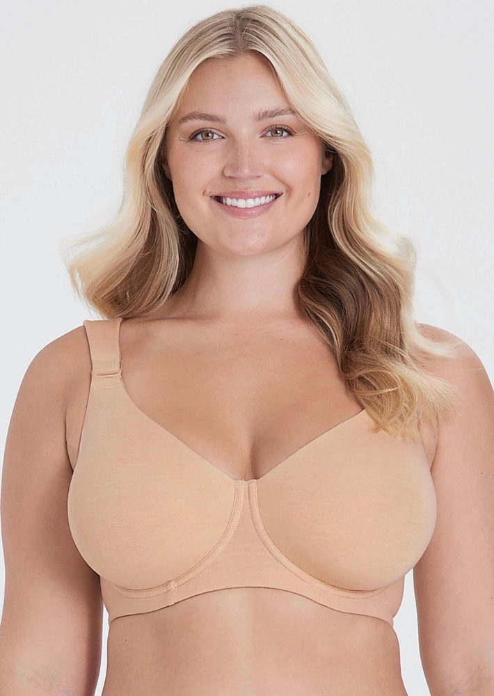 T-Shirt-BH mit Bio-Baumwolle - beige - Gr. 100 B von Goldner Fashion