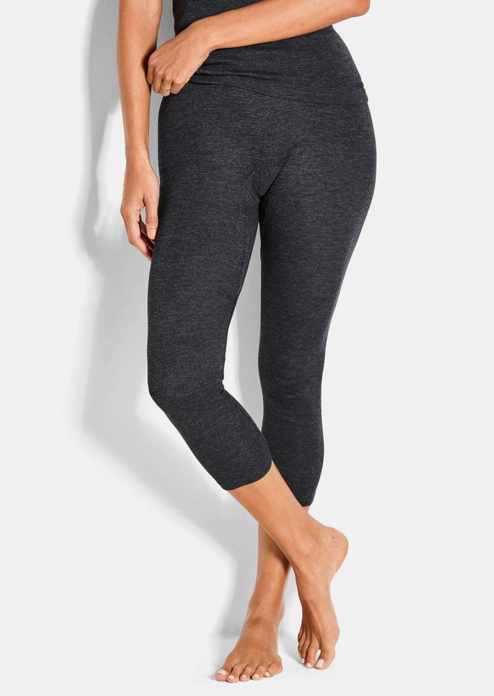 Thermo-Leggings in 3/4-Länge - schwarz / méliert - Gr. 36 von Goldner Fashion